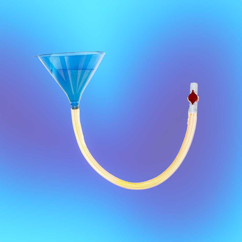 Biertrichter Bierbong Bier-Stürzer mit Ventil – Gadget für Festivals, Partystürzer und Biertornados – Blau