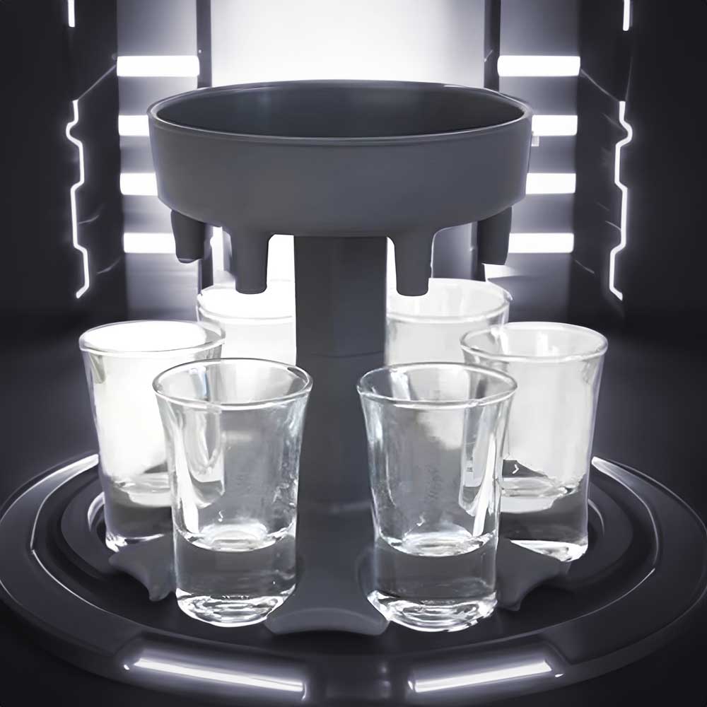6er Shot Verteiler, Shotdispenser, Schnapsglas Spender, Shotglas Halter zum Tragen